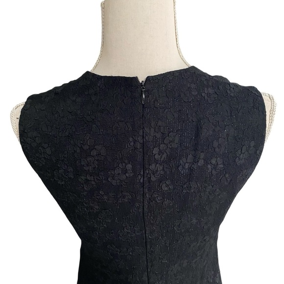 Liz Claiborne Petites Black Shimmer Floral Sleeveless Sheath Dress 8P - Picture 5 of 10